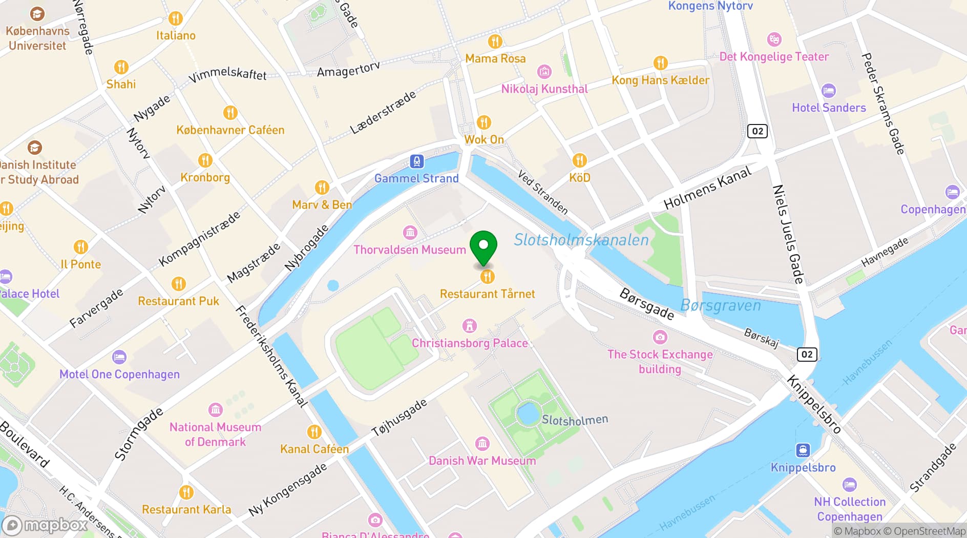 Map showing Christiansborg Slot