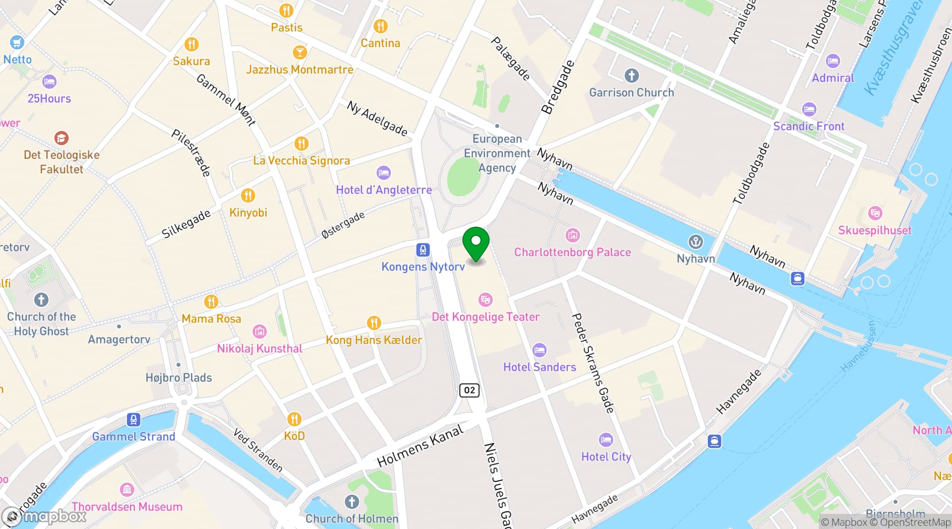 Map showing The Royal Danish Theatre