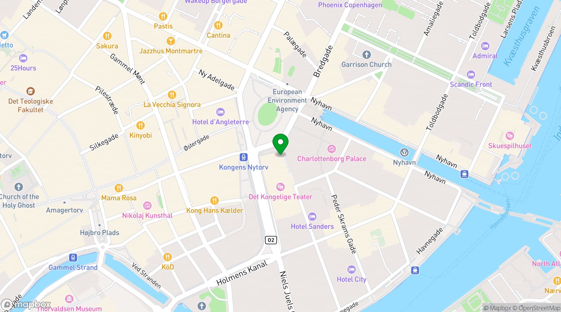 Map showing Det Kongelige Teater