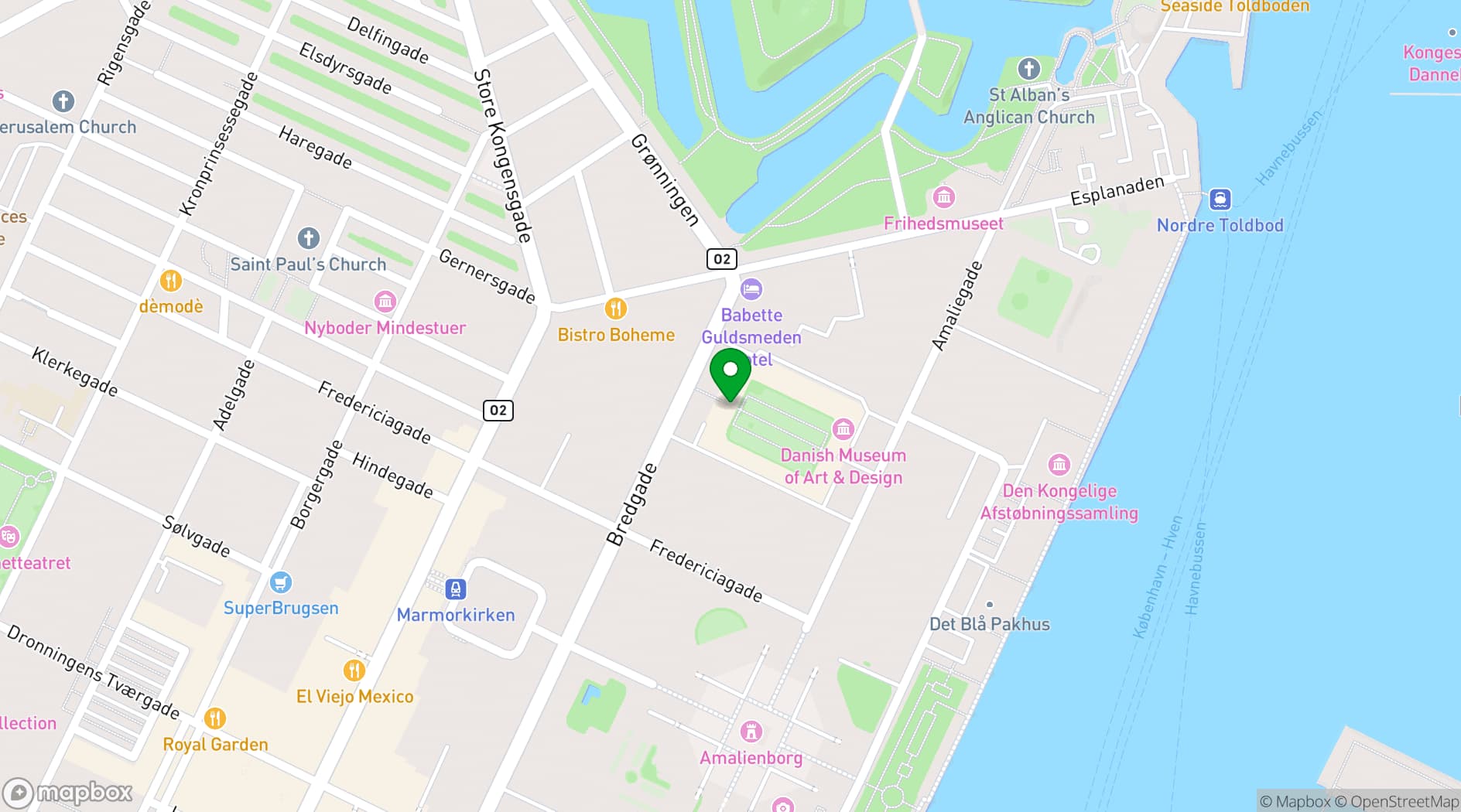 Map showing Designmuseum Danmark
