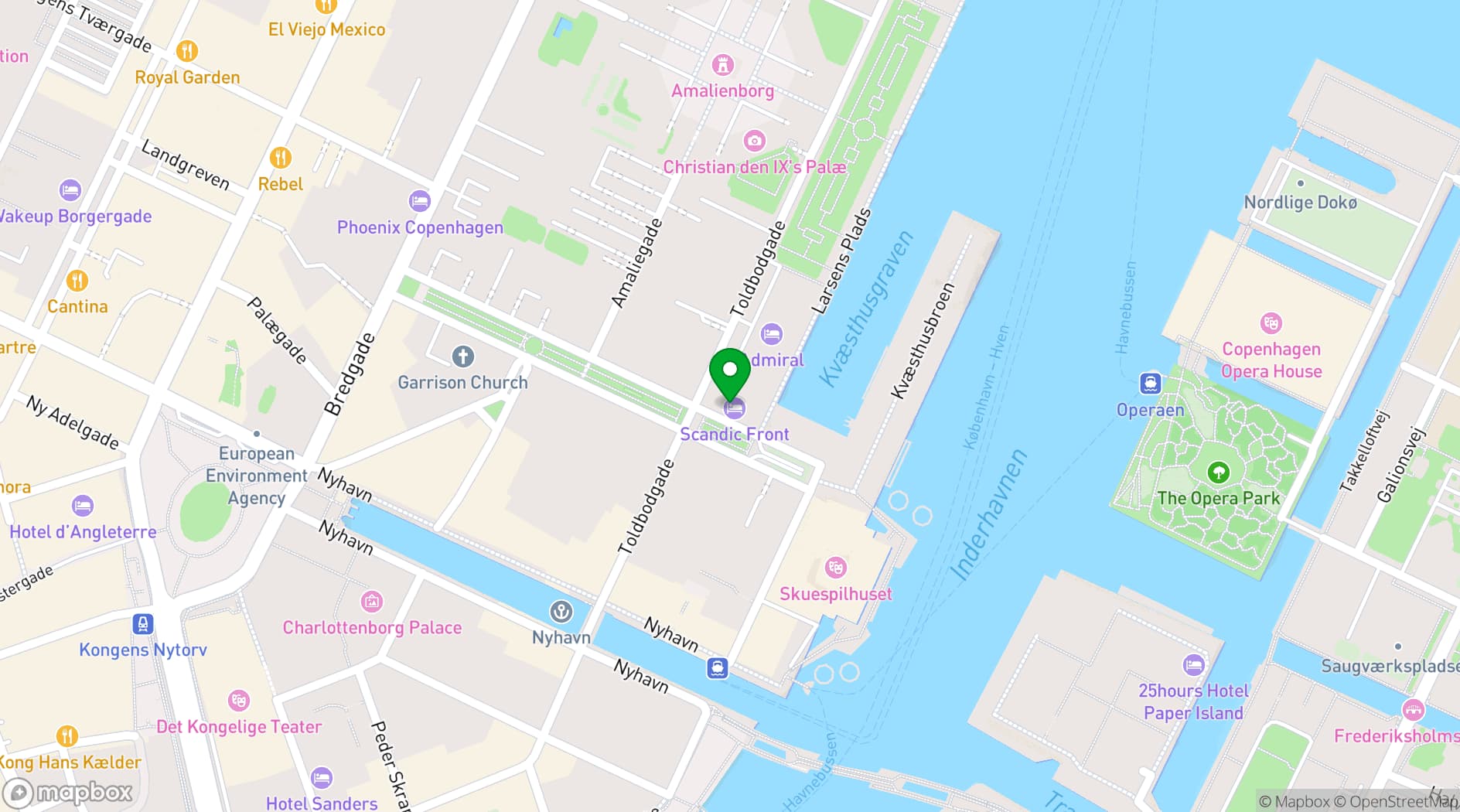 Map showing Scandic Front Hotel