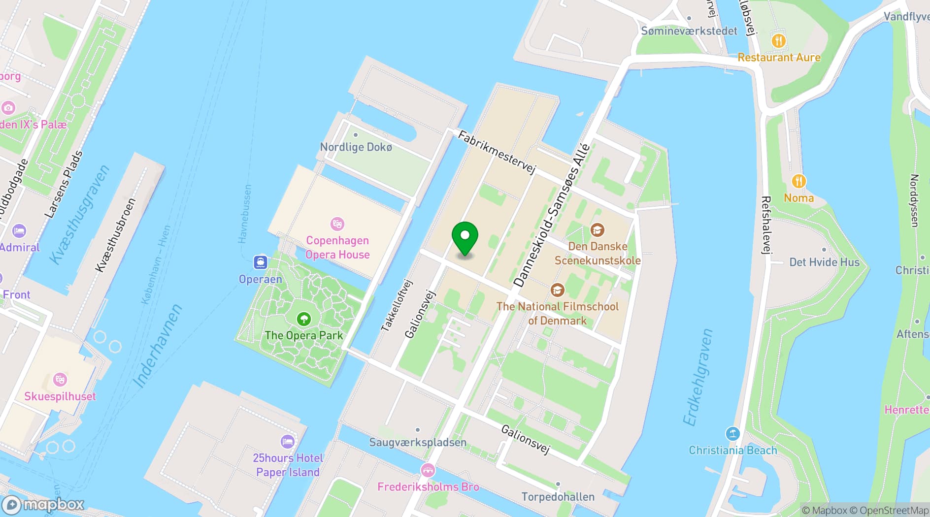 Map showing Assembly Hall, Royal Danish Academy of Art