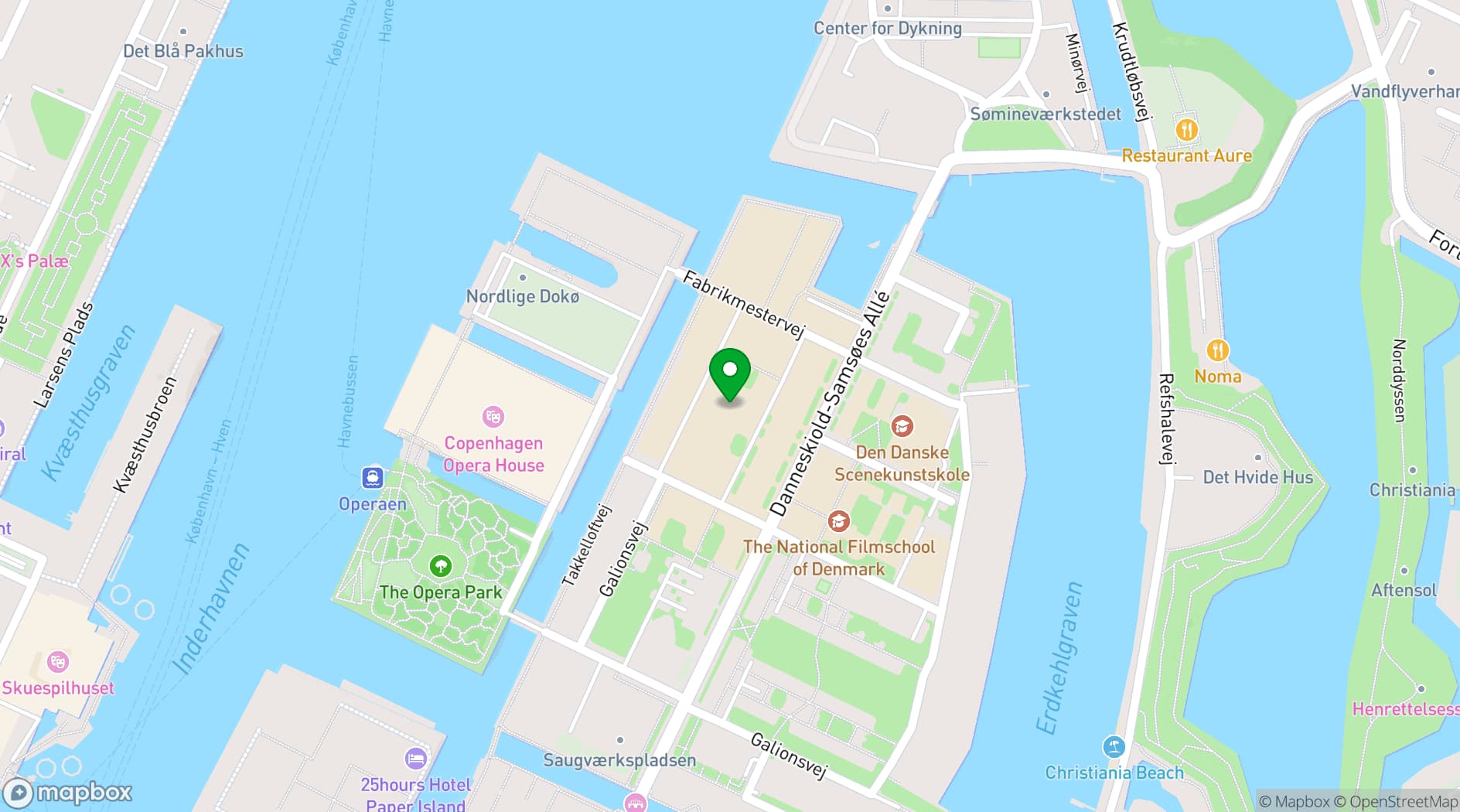 Map showing Royal Danish Academy