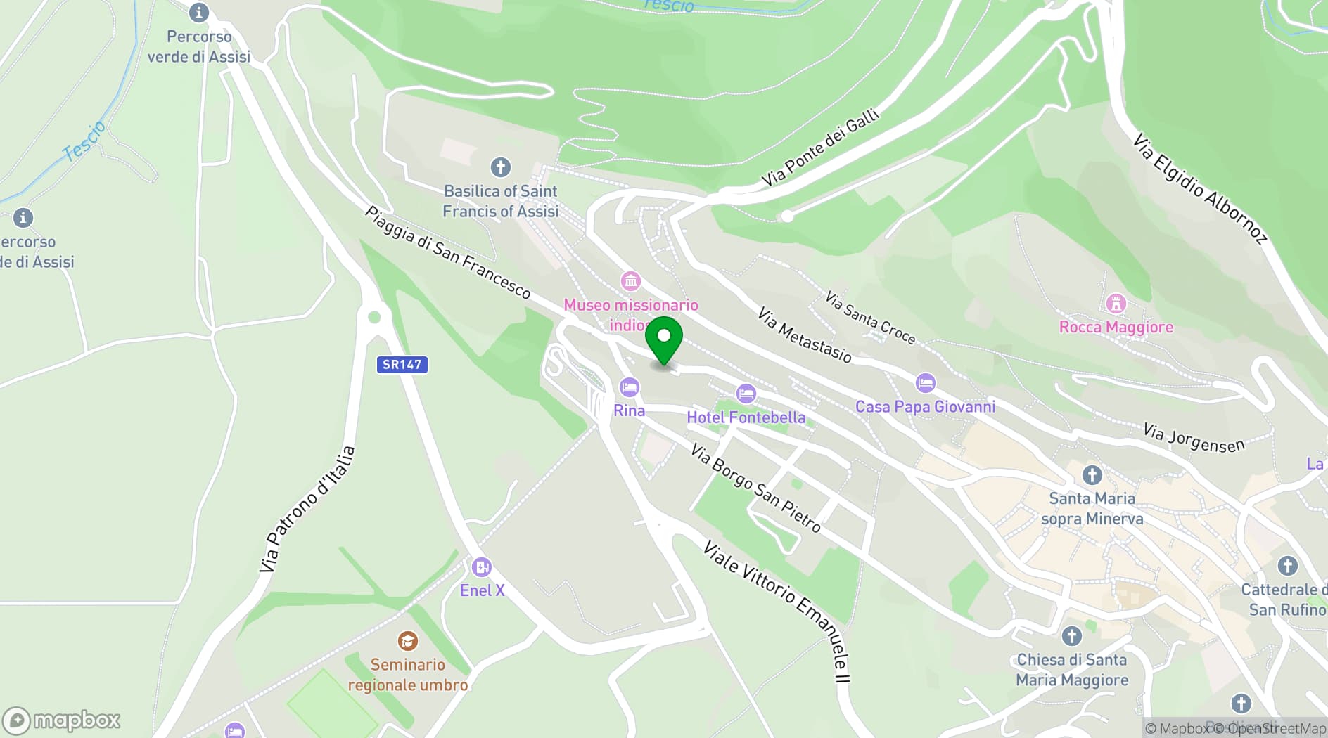 Map showing Giotto Hotel & Spa Assisi