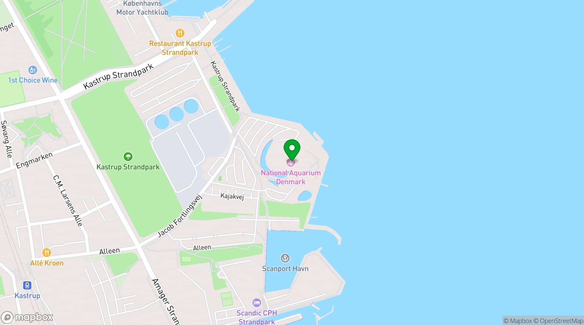 Map showing Den Blå Planet