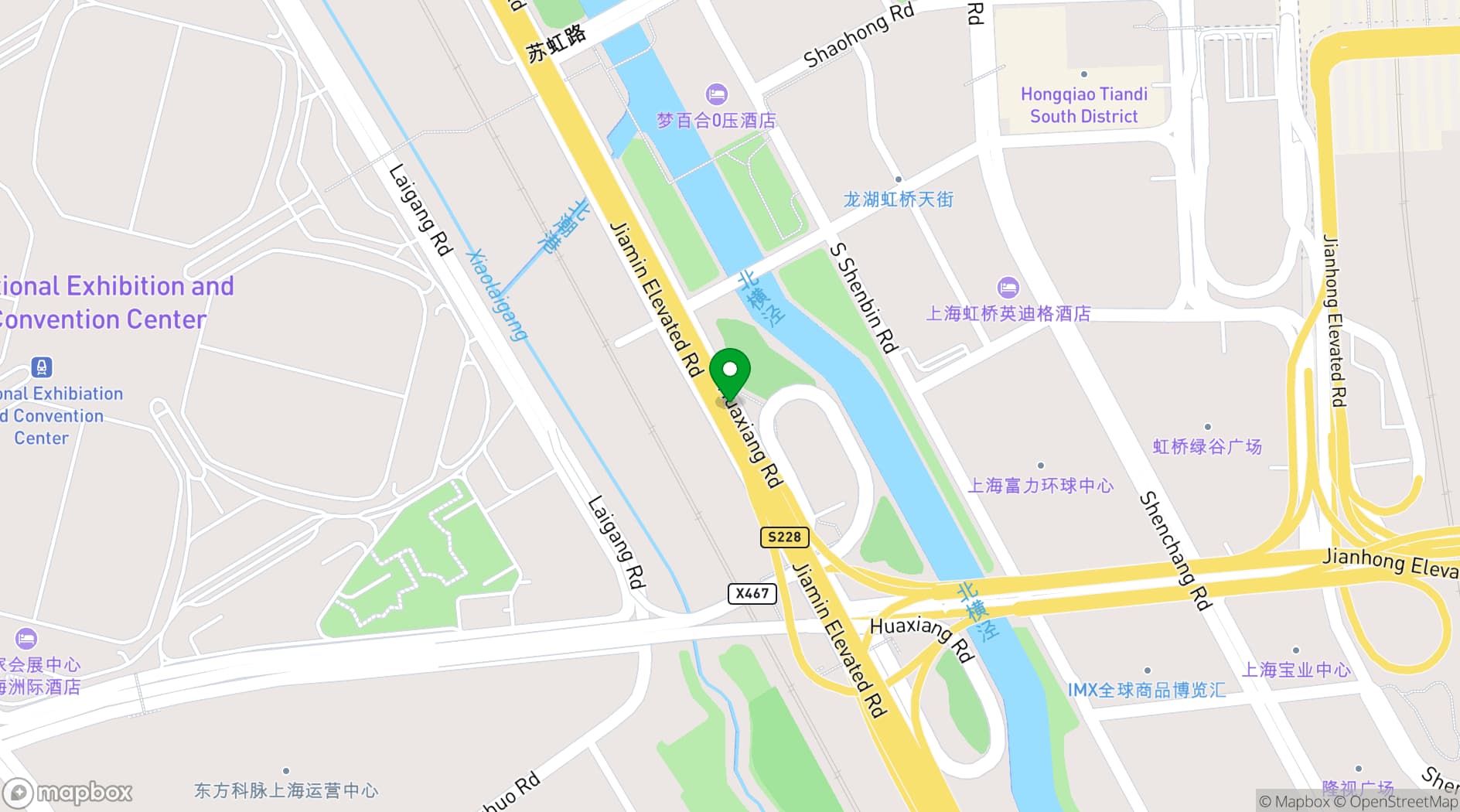 Map showing National Exhibition and Convention Center (Shanghai)
