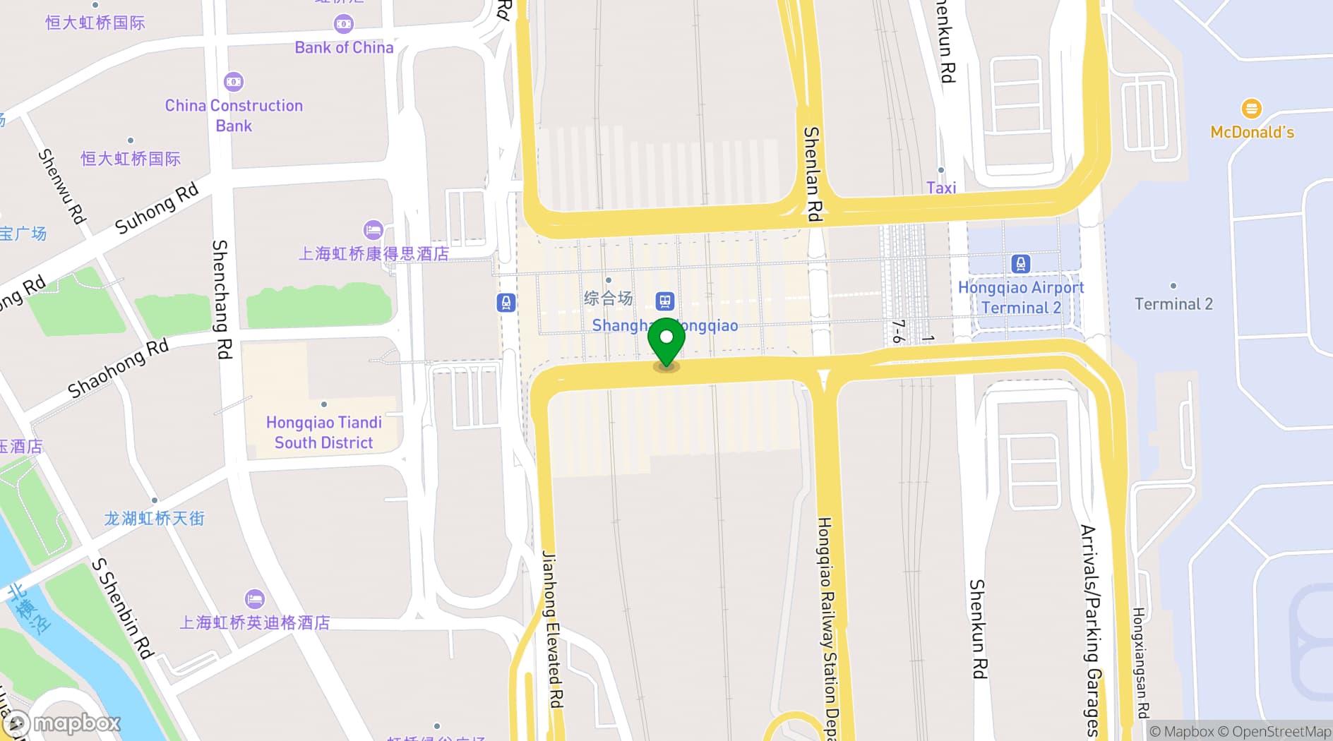 Map showing Cordis, Shanghai, Hongqiao