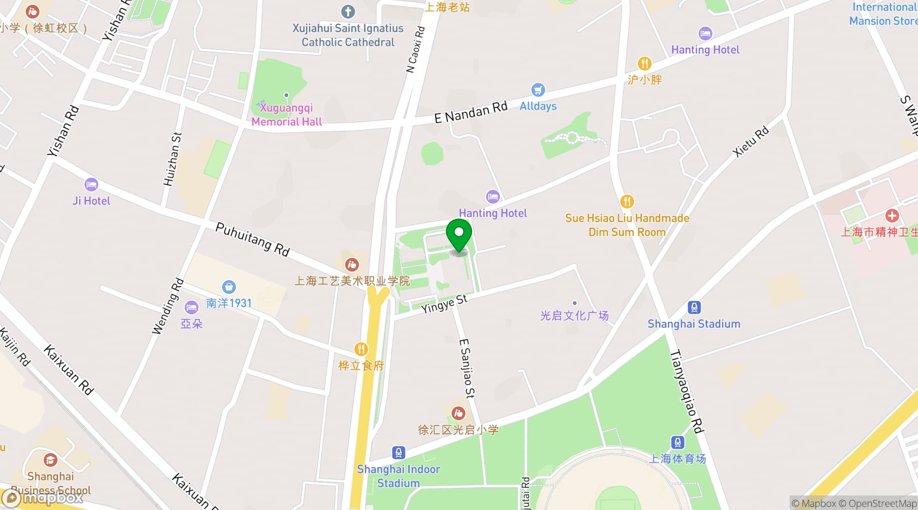 Map showing Shanghai Astronomical Observatory