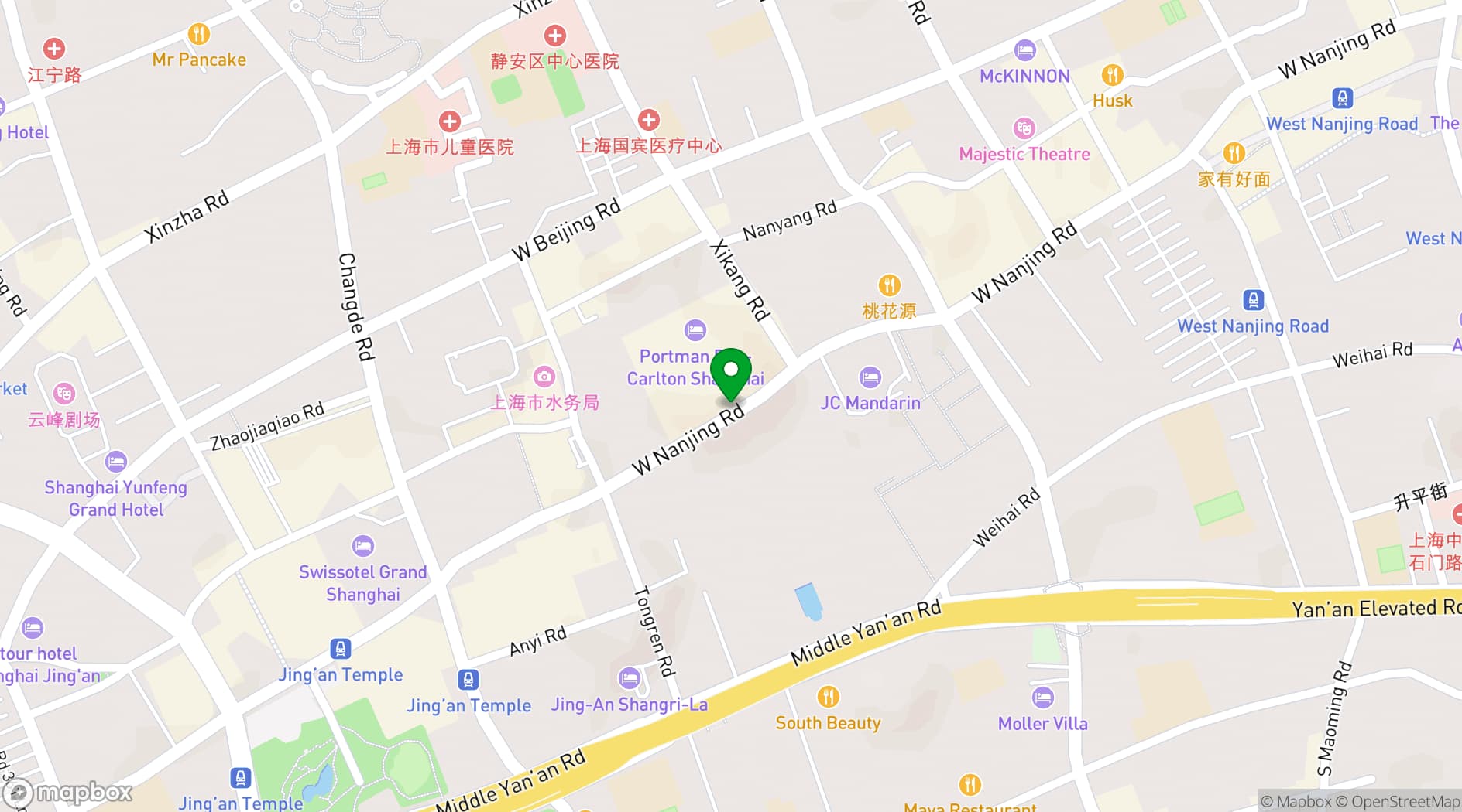 Map showing The Portman Ritz-Carlton, Shanghai