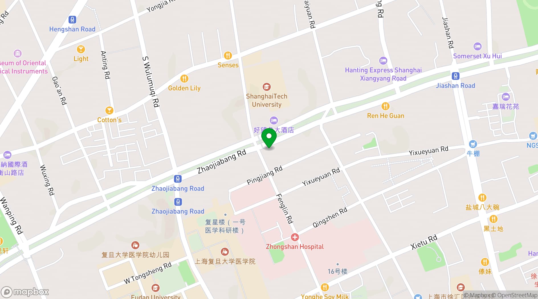Map showing Capella Shanghai