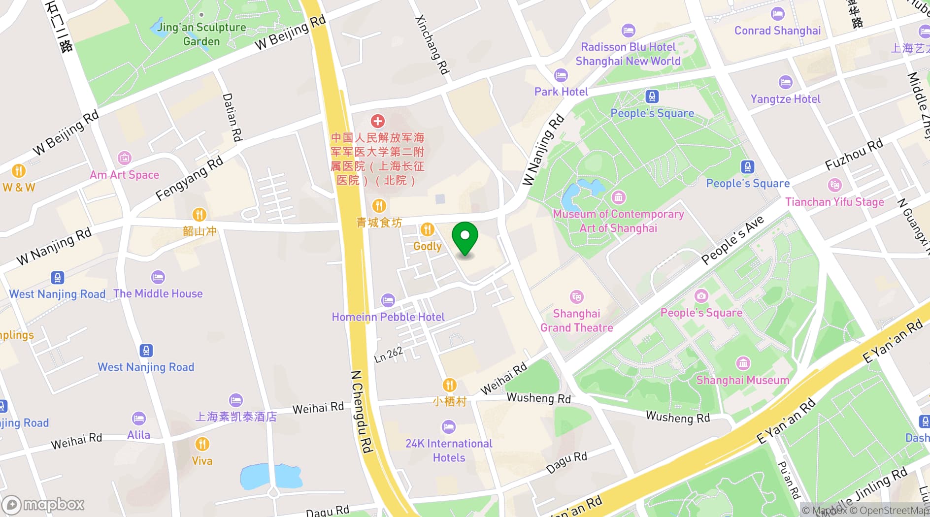 Map showing Kempinski the One Suites Hotel Shanghai Downtown
