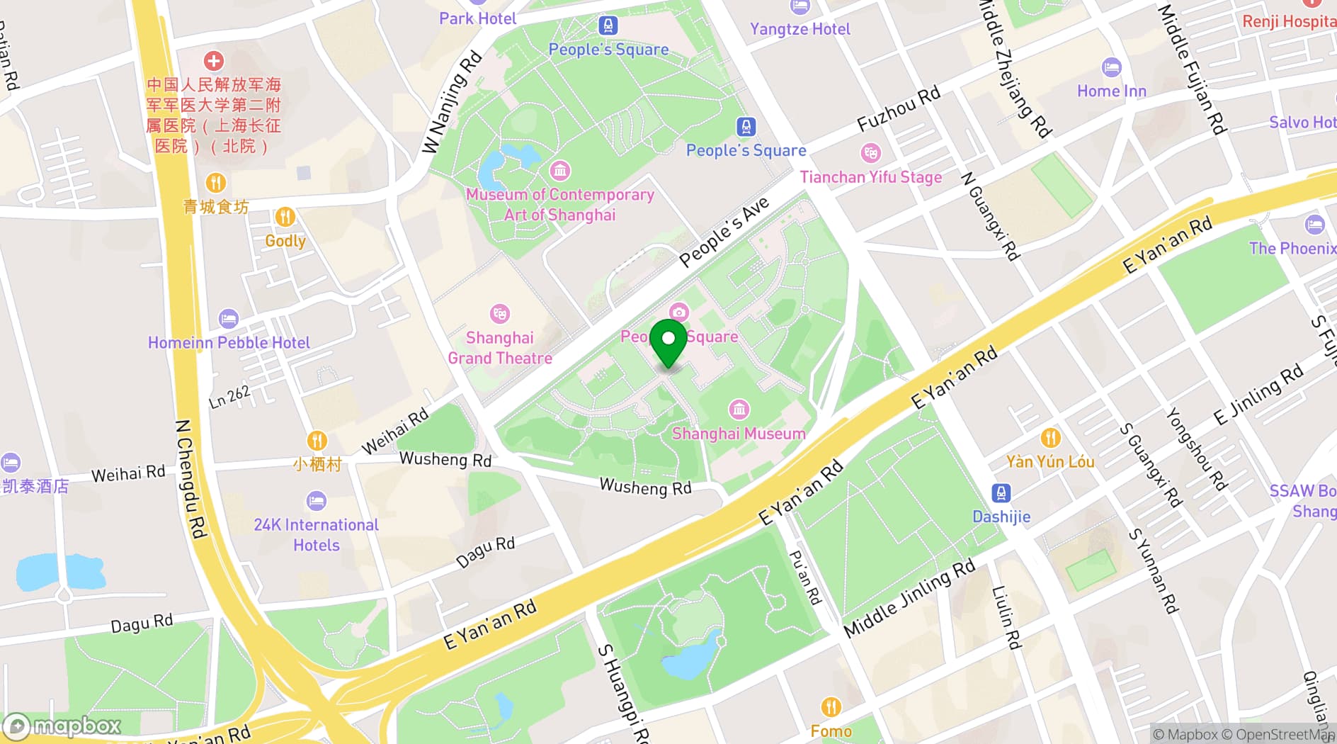 Map showing W Hotels