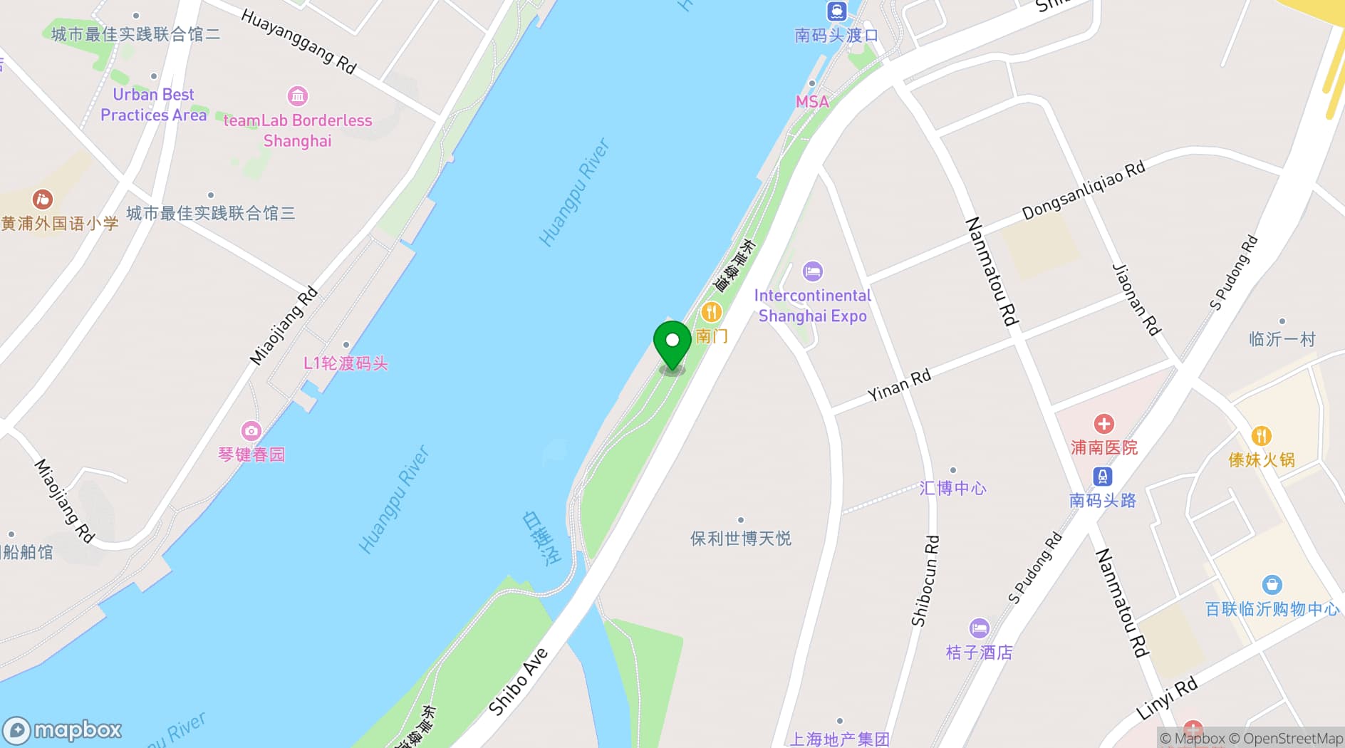 Map showing Shanghai Children's Art Theatre