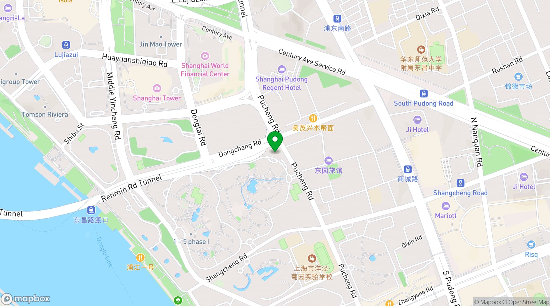 Map showing J Hotel Shanghai