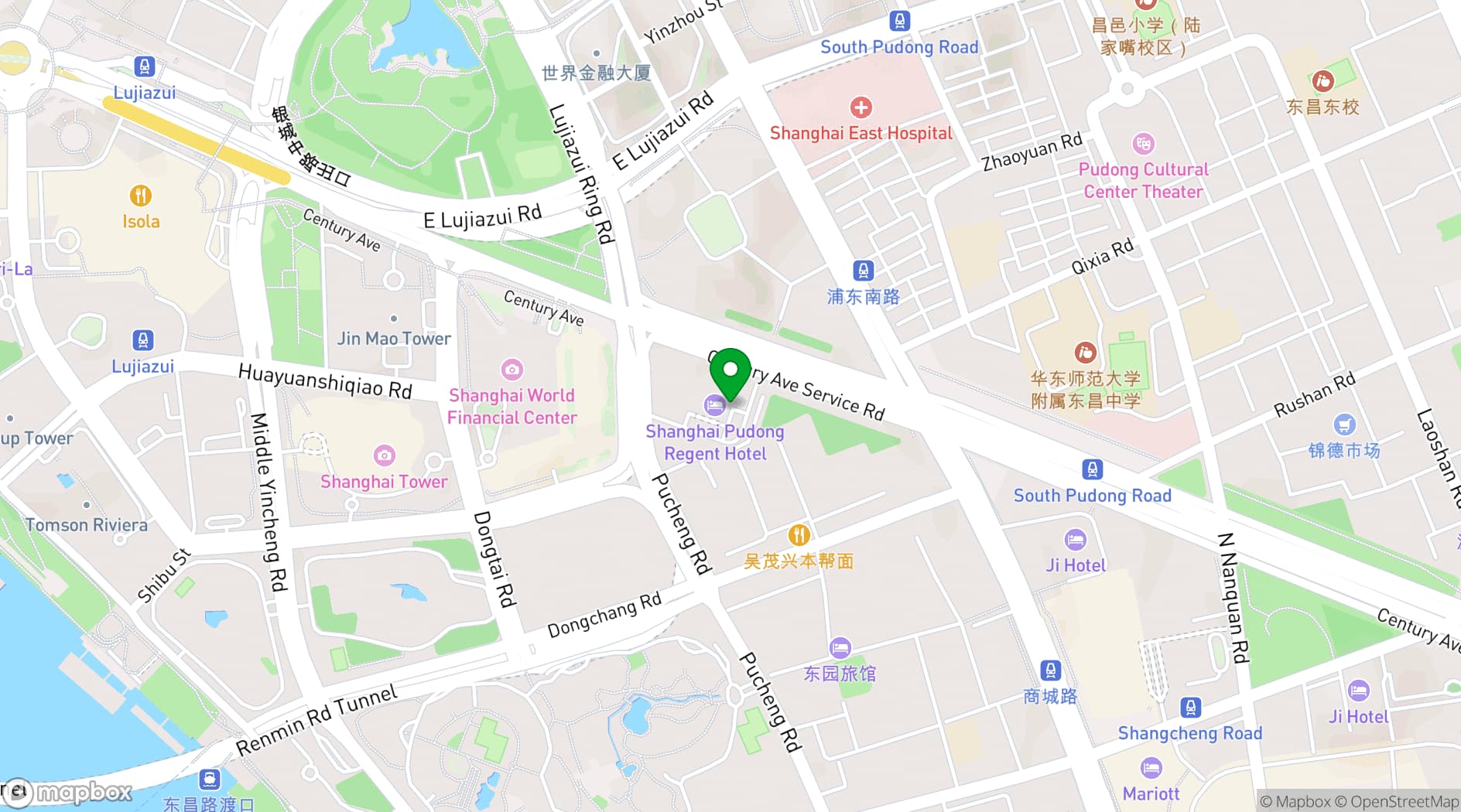 Map showing Shanghai World Financial Center