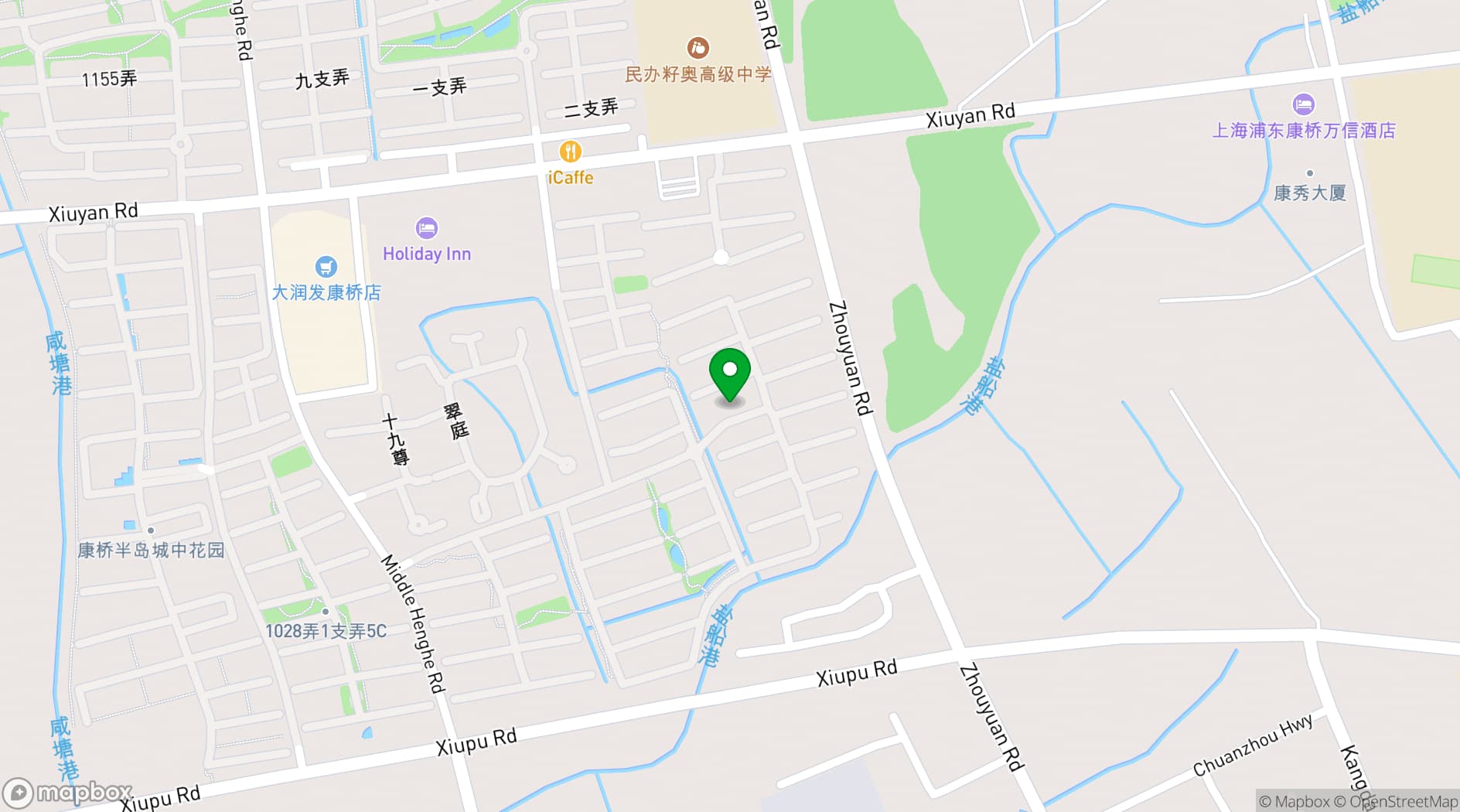 Map showing Holiday Inn Shanghai Pudong Kangqiao