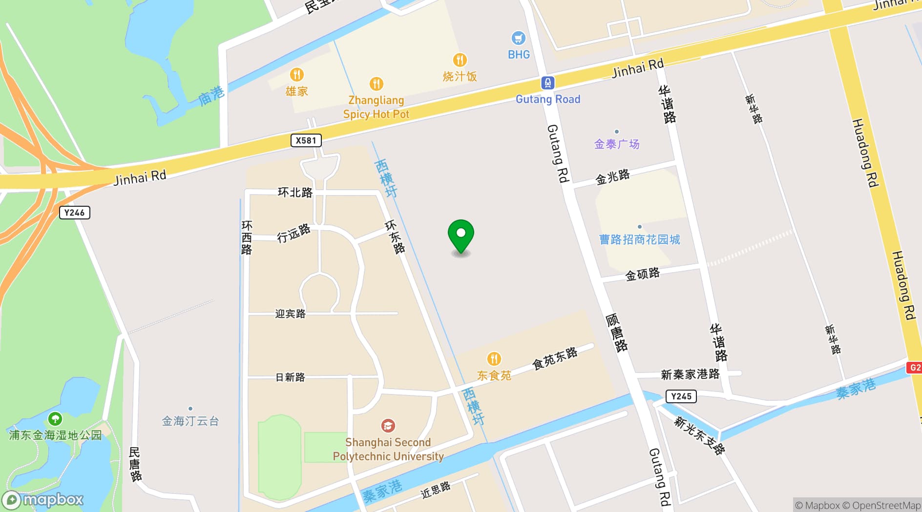 Map showing Radisson Blu Shanghai Pudong Jinqiao