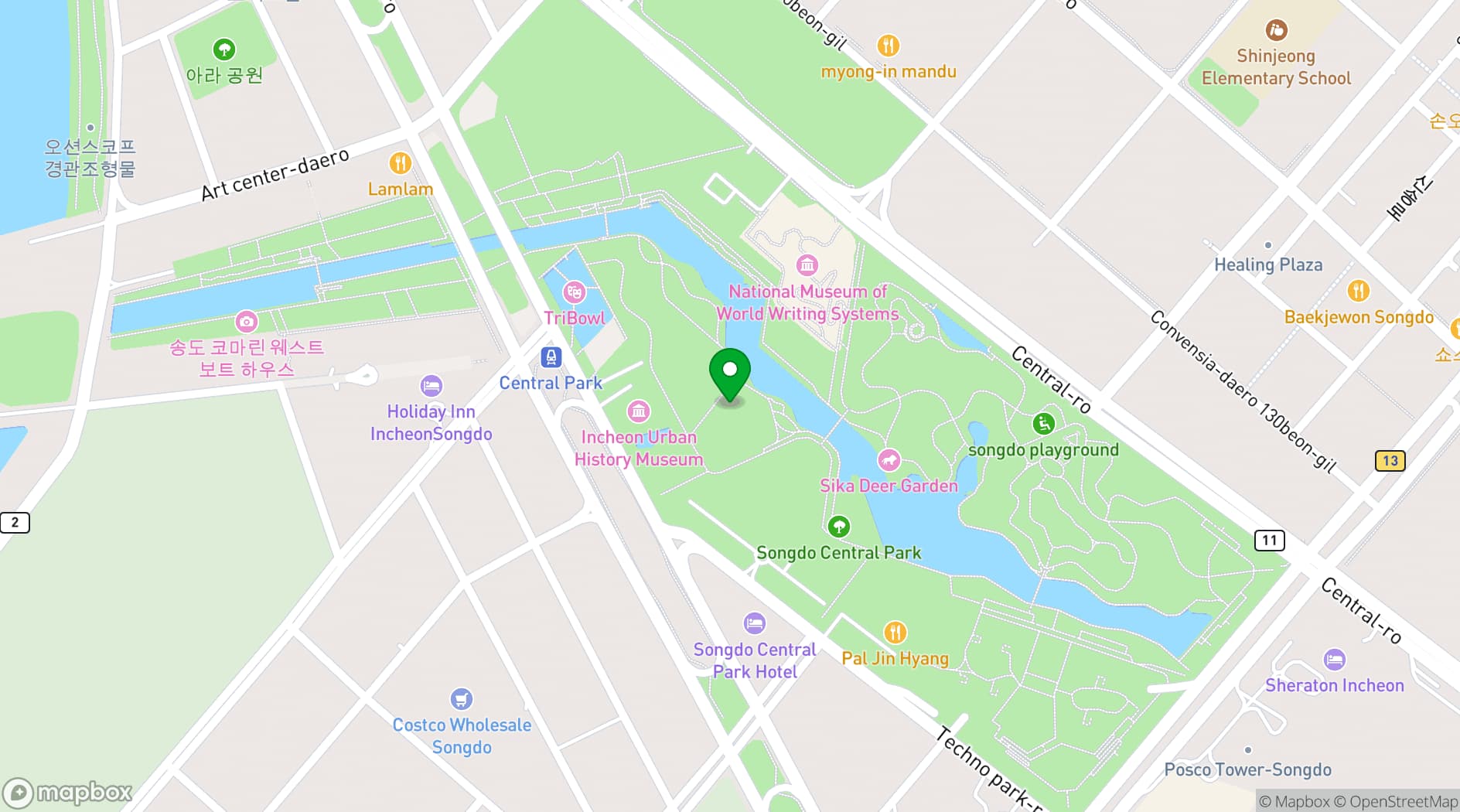Map showing Orakai Songdo Park Hotel