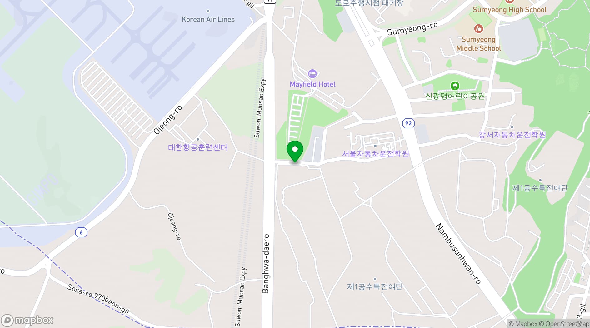 Map showing Mayfield Hotel Seoul