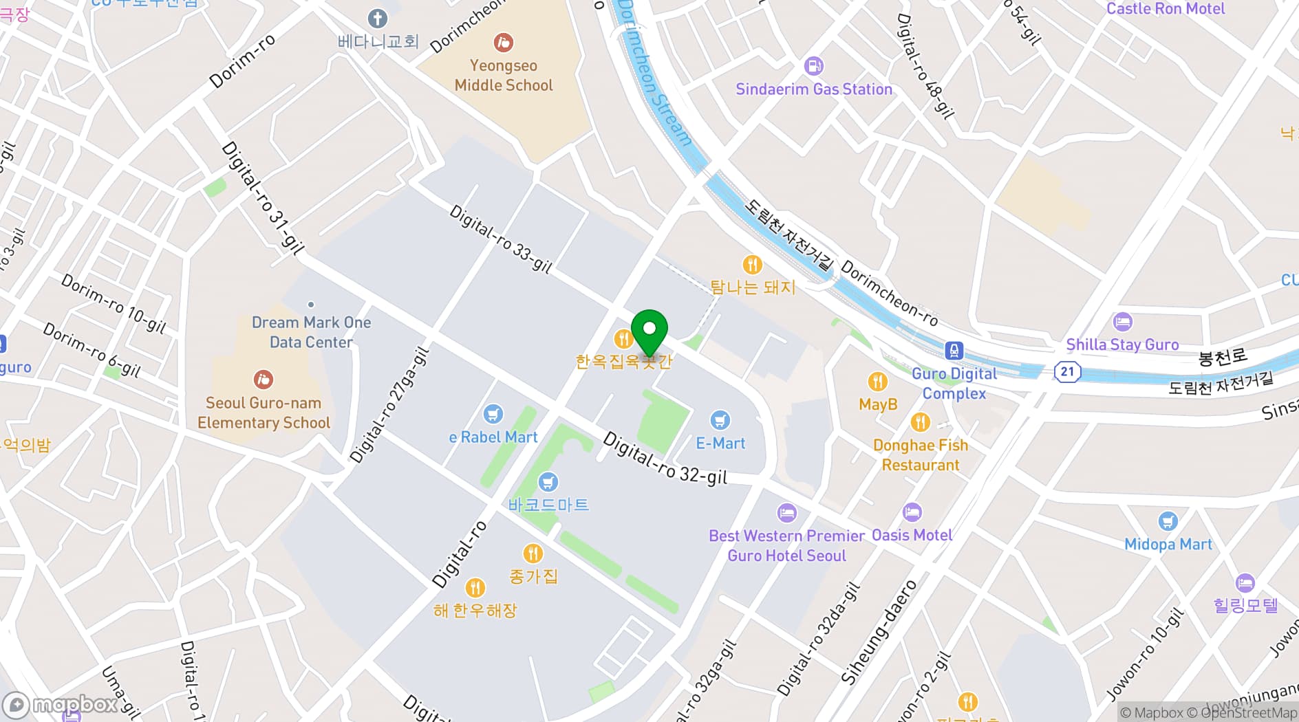 Map showing LOTTE City Hotel Guro