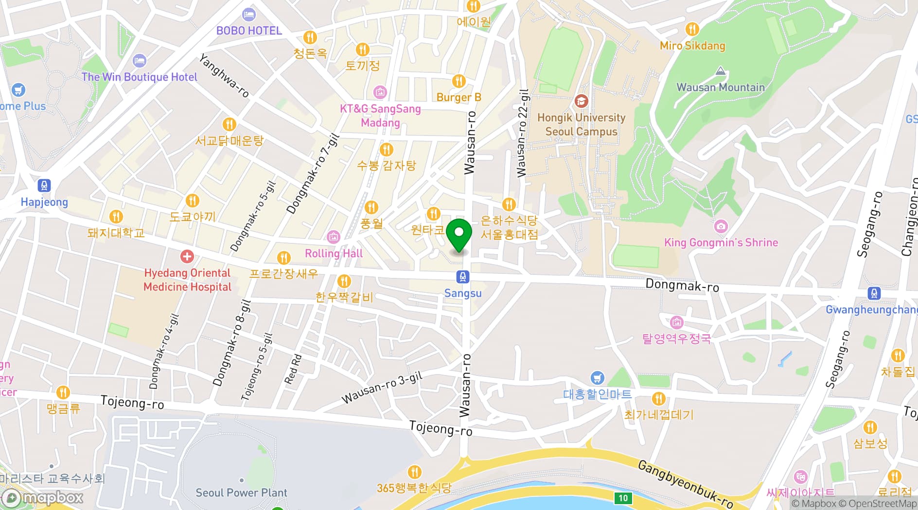 Map showing Gusto Taco