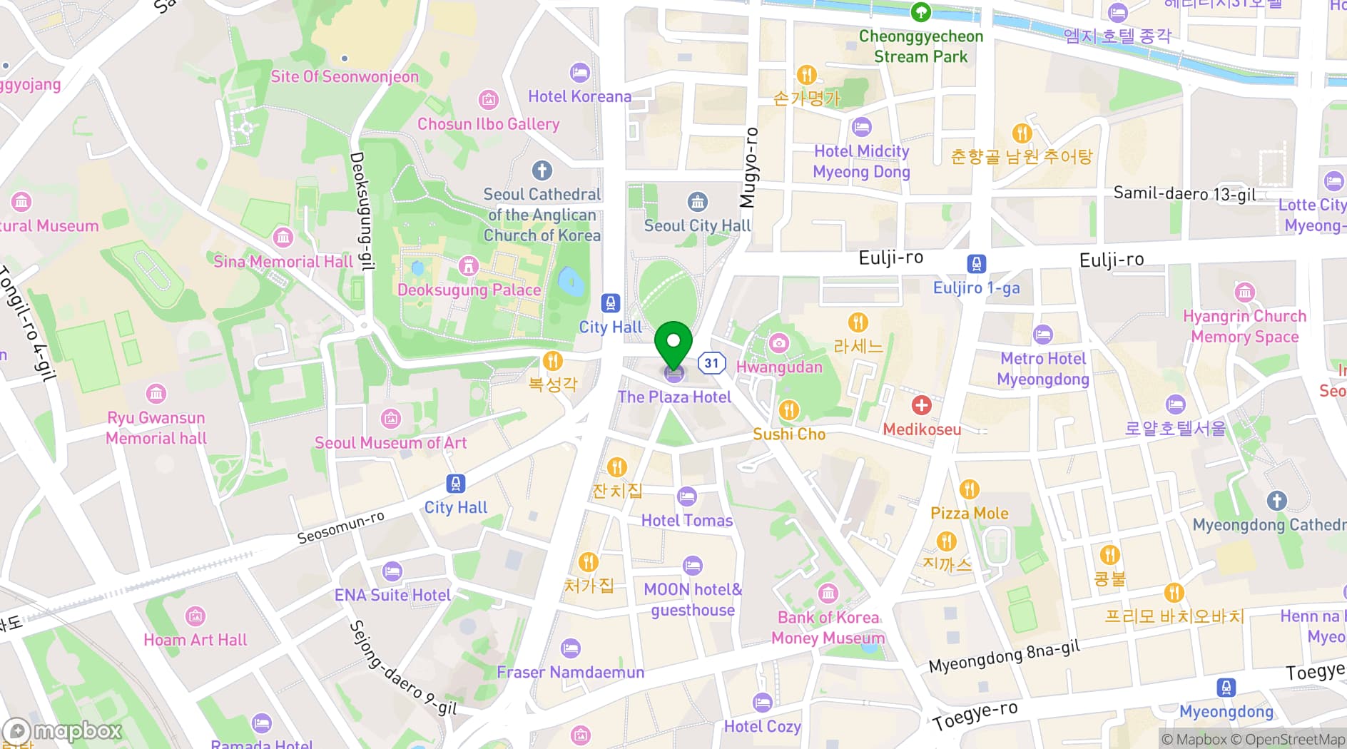 Map showing THE PLAZA Seoul, Autograph Collection