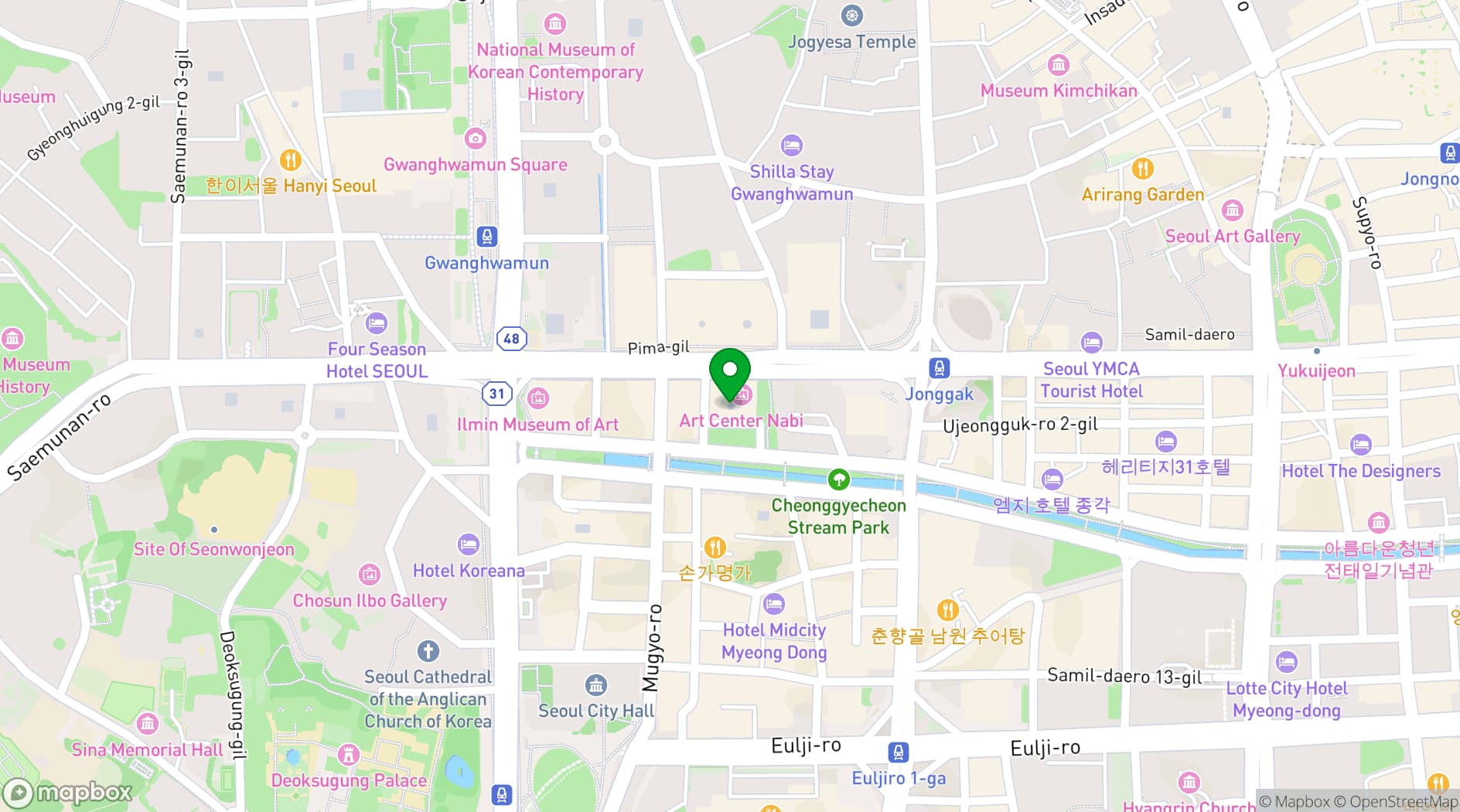 Map showing Art Center Nabi