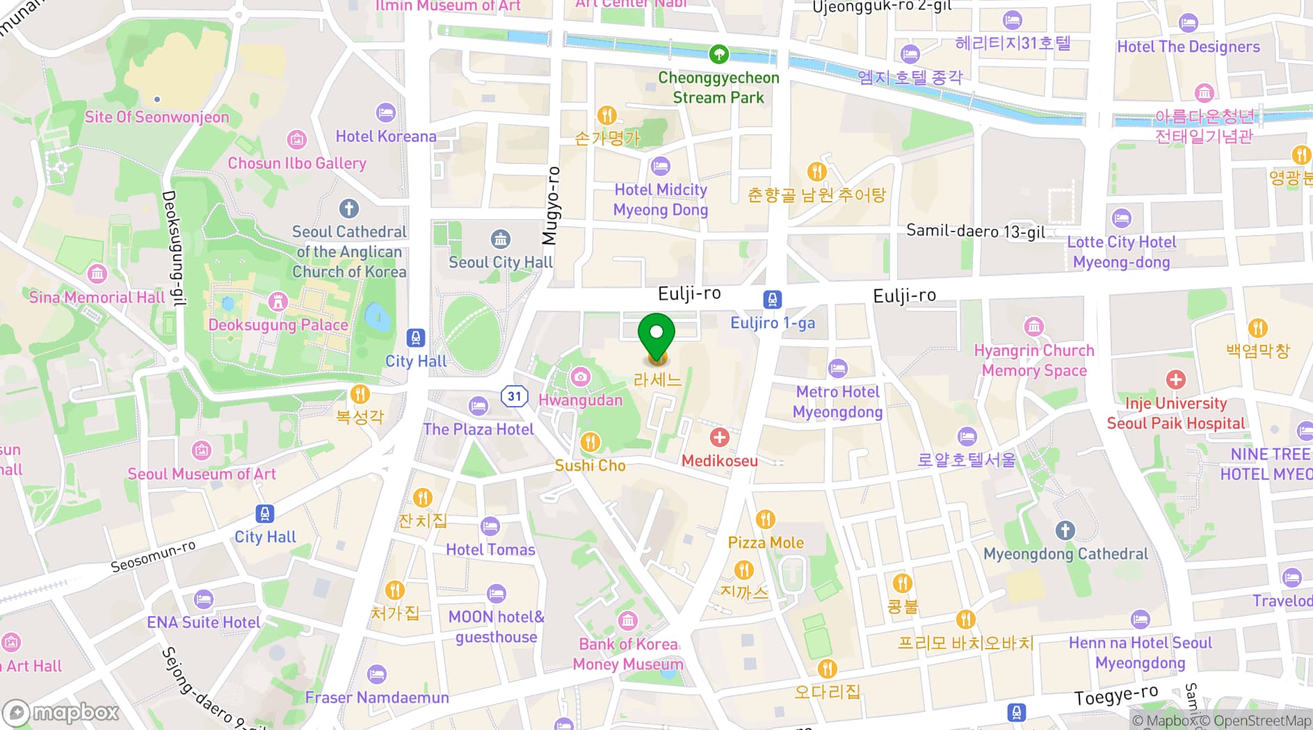 Map showing LOTTE HOTEL SEOUL