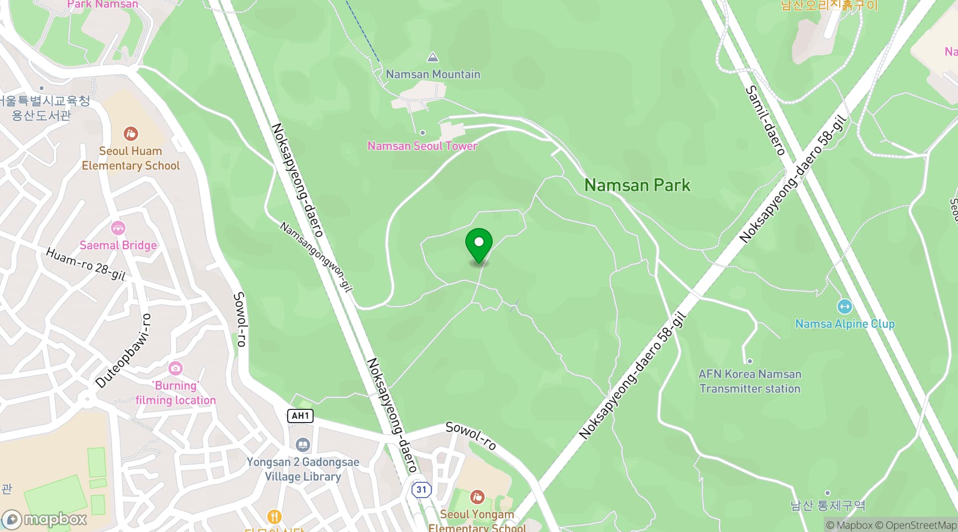 Map showing N SEOUL TOWER