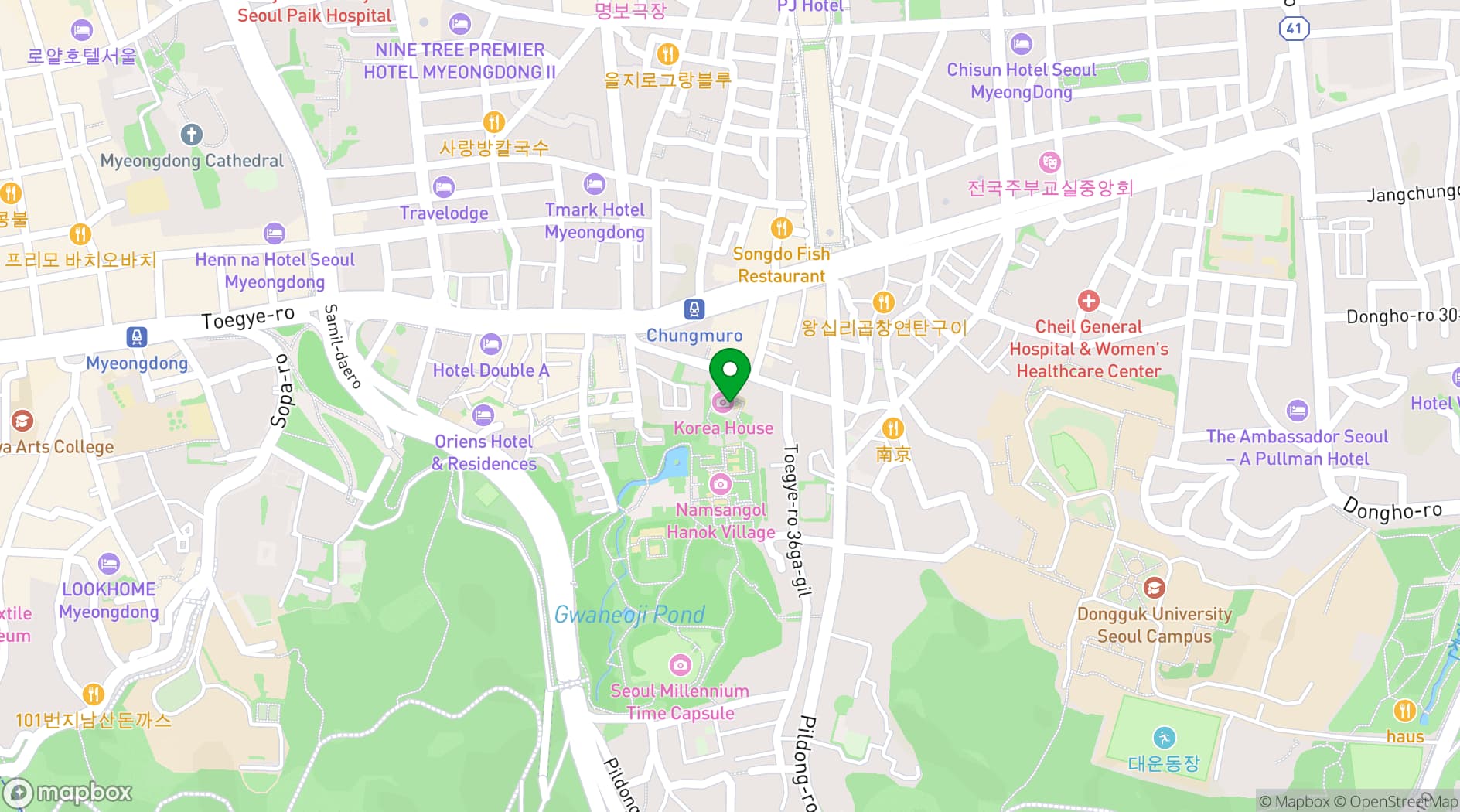 Map showing Korea House