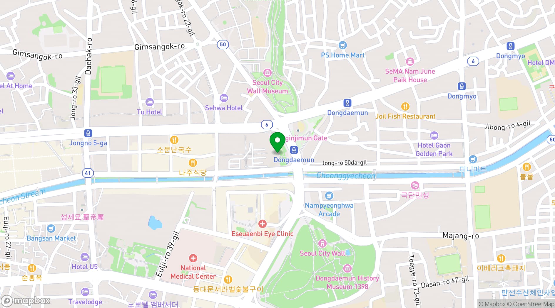 Map showing JW Marriott Dongdaemun Square Seoul