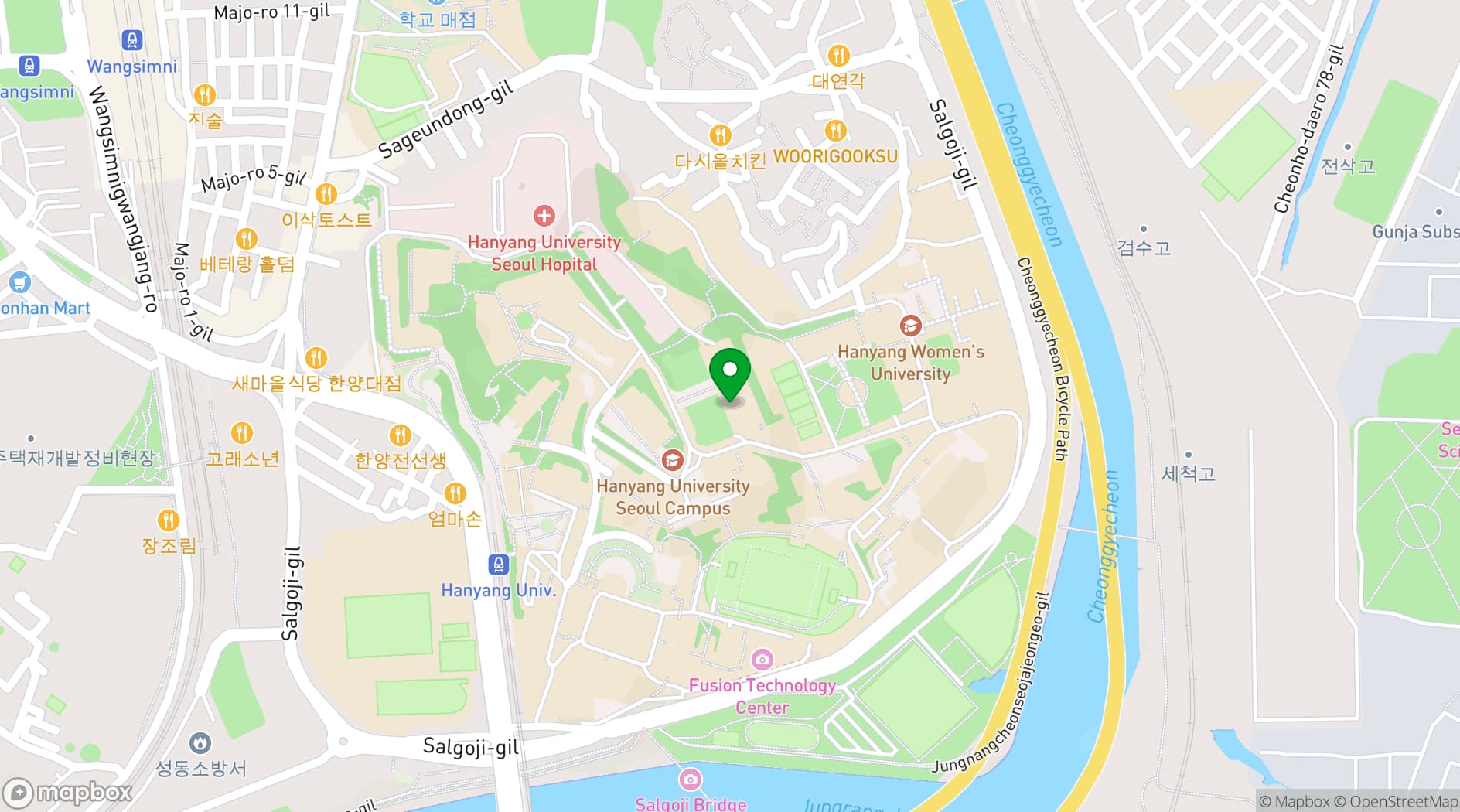 Map showing Hanyang Institute of Technology (HIT)