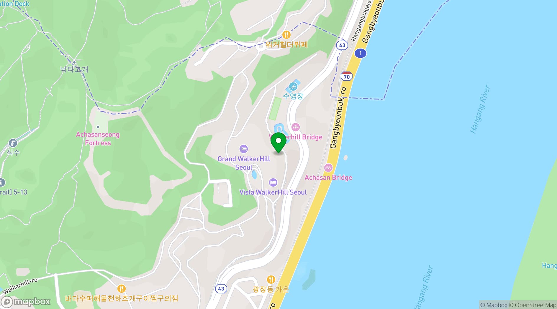 Map showing Walkerhill Hotels & Resorts