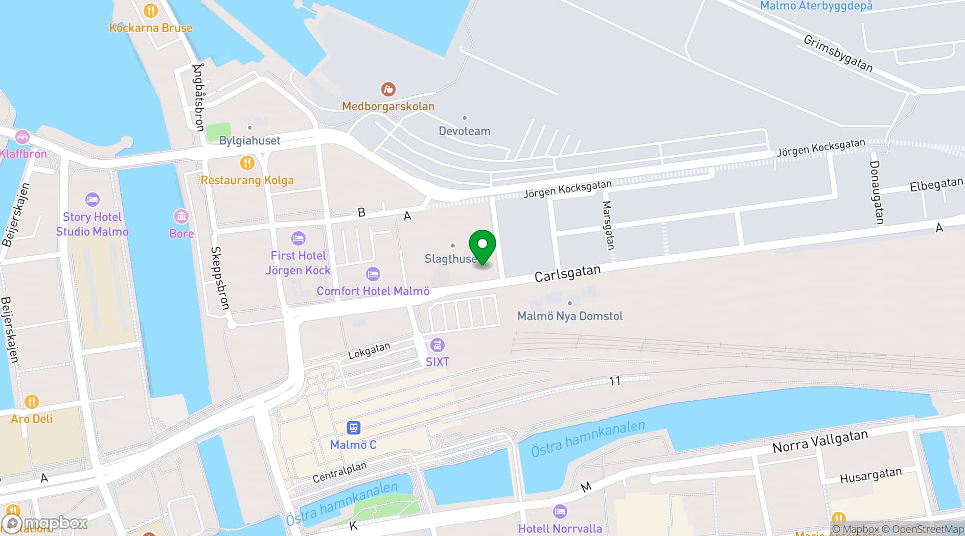 Map showing Slagthuset