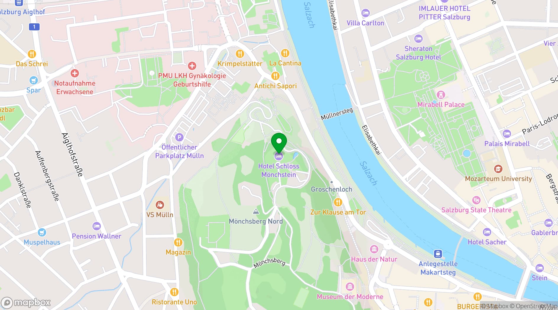 Map showing Hotel Schloss Mönchstein*****S