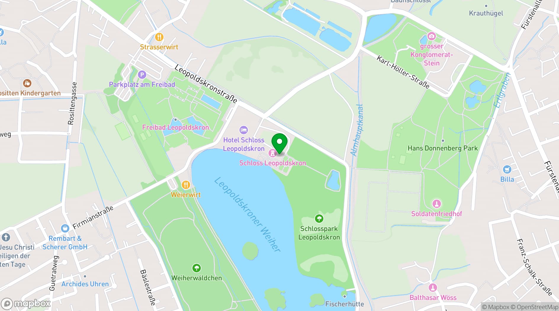Map showing Schloss Leopoldskron