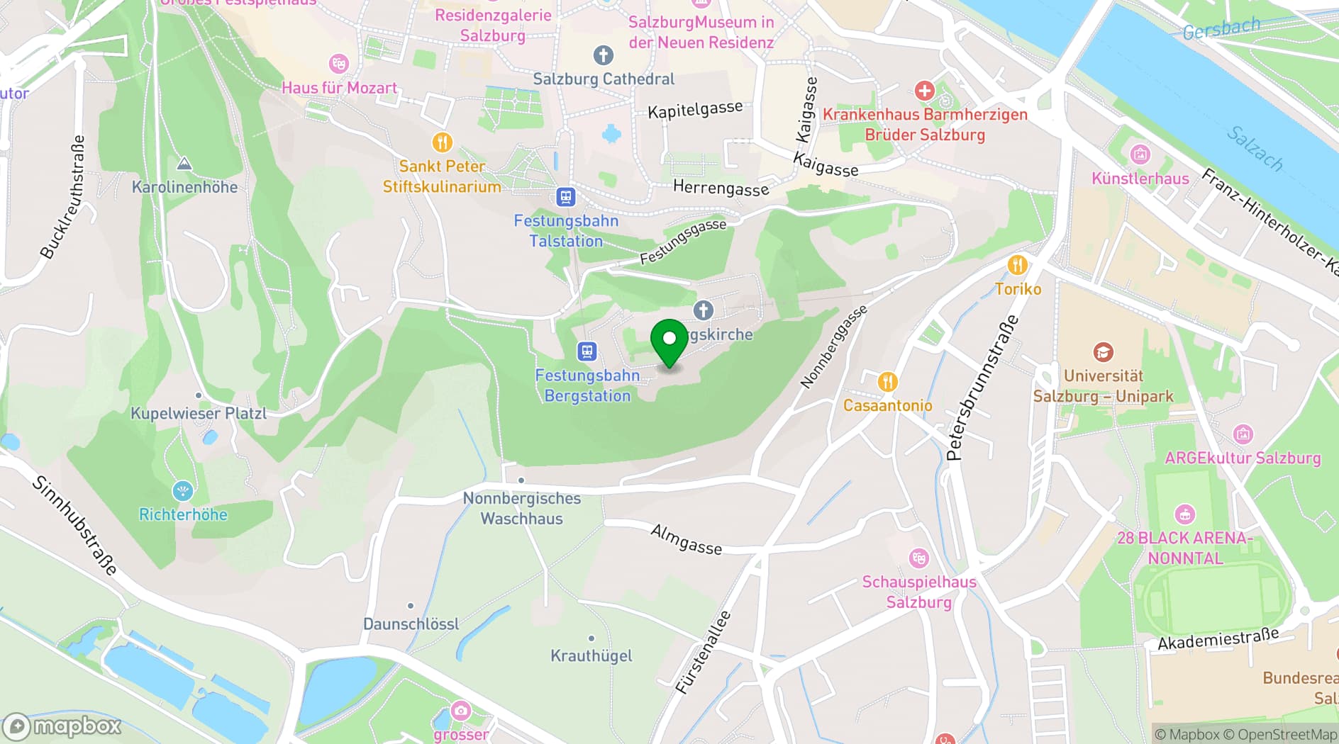 Map showing Burgschenke Hohensalzburg