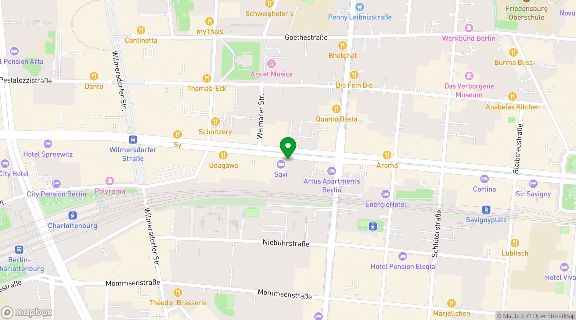 Map showing Soiree Rooftop