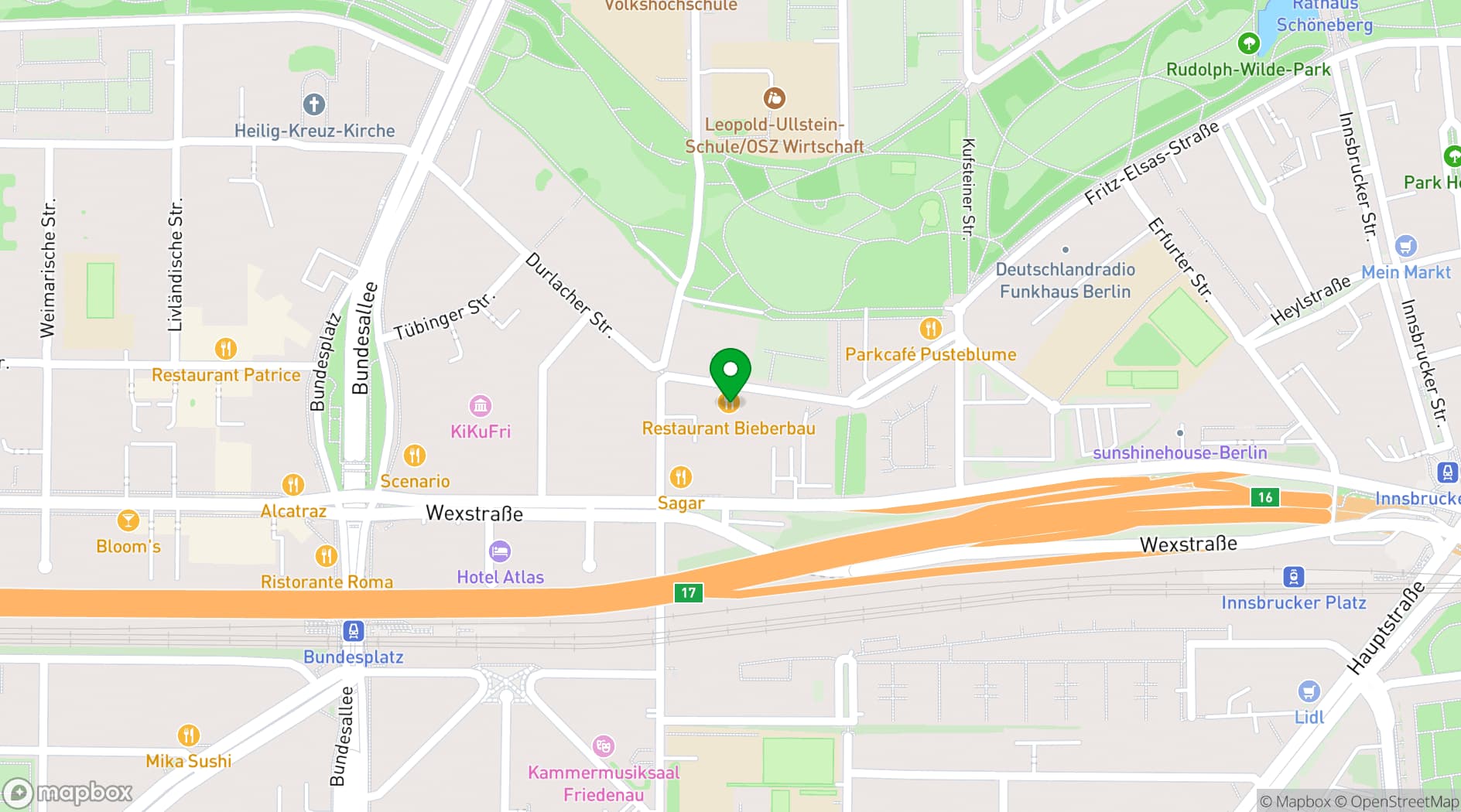 Map showing Bieberbau