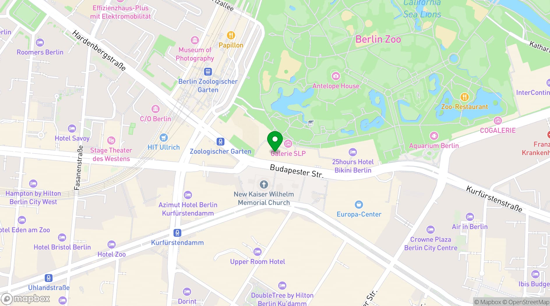 Map showing Spreegold Bikini Berlin