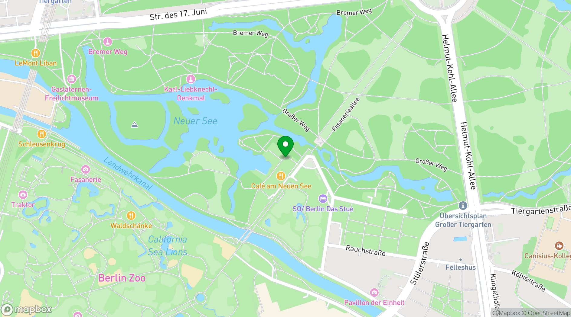 Map showing Café am Neuen See