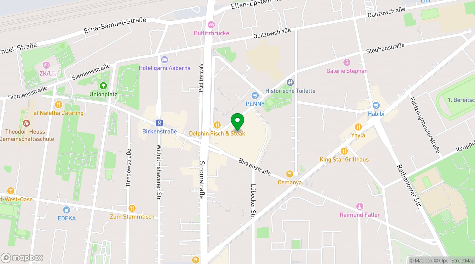 Map showing Mercure Hotel MOA Berlin