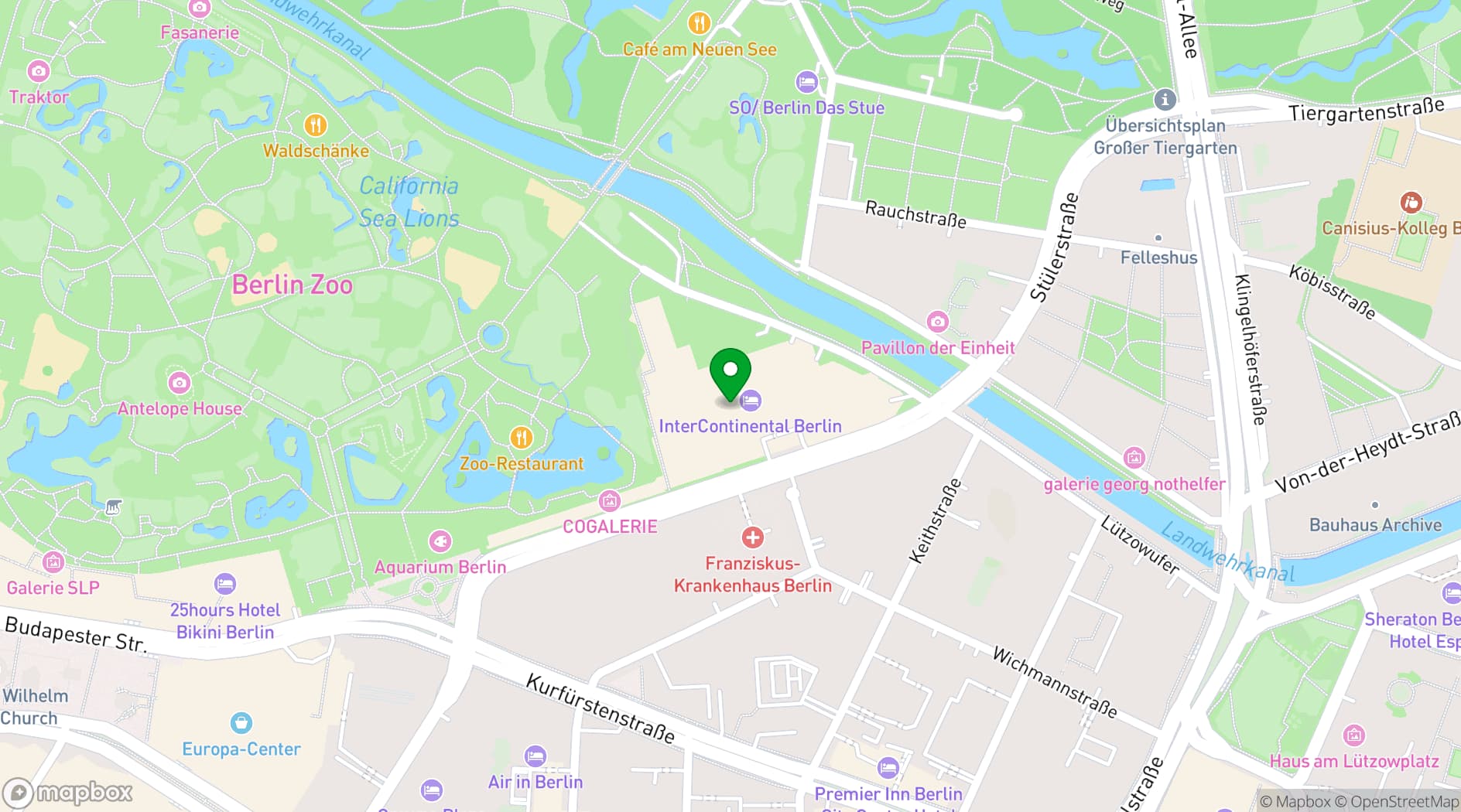Map showing Hugos Restaurant