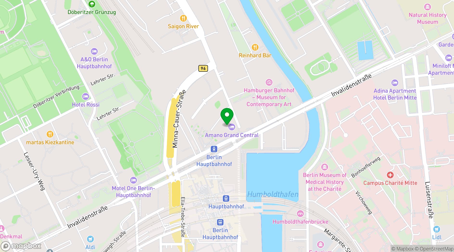 Map showing Grand Central Rooftop Bar