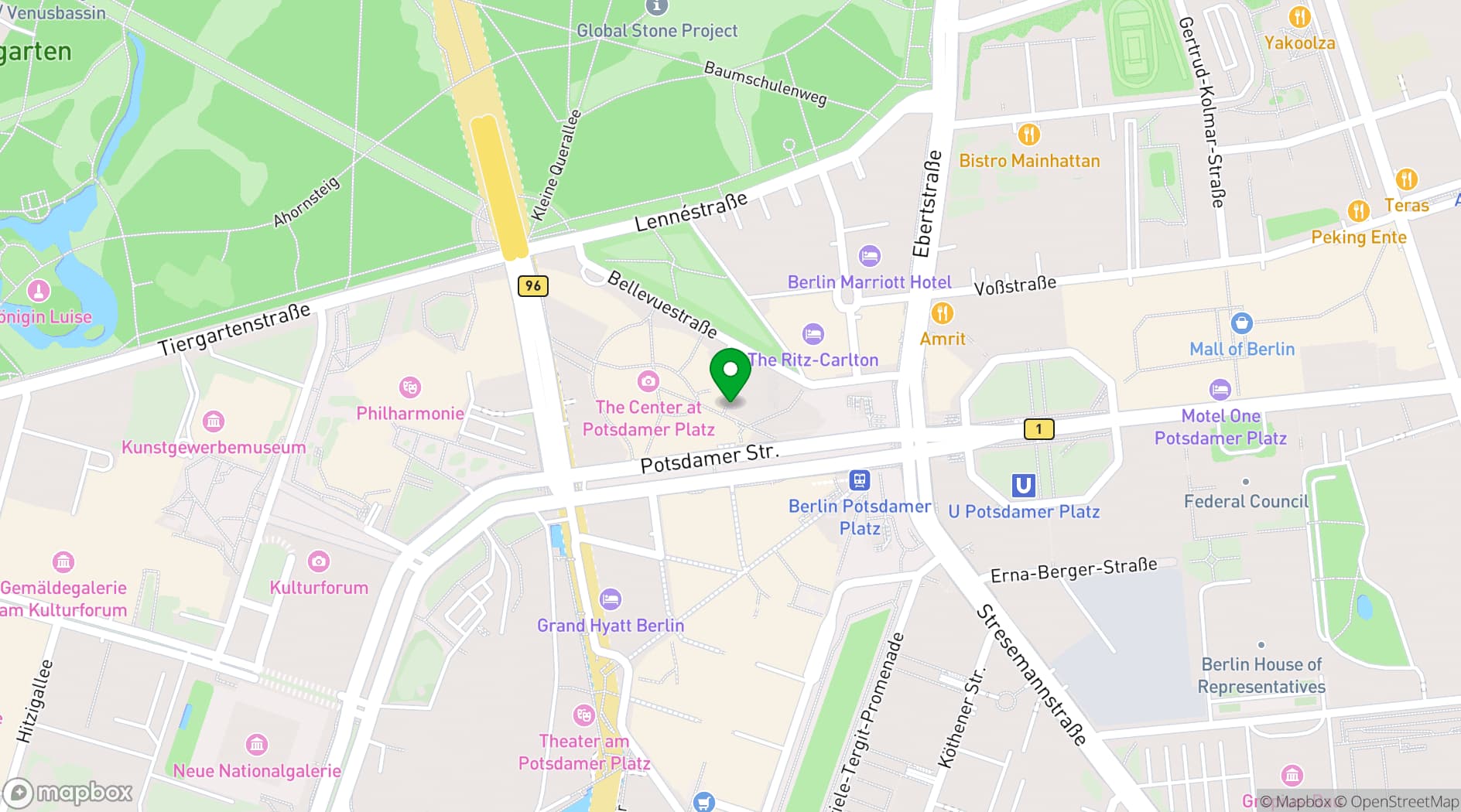 Map showing Fredericks Berlin