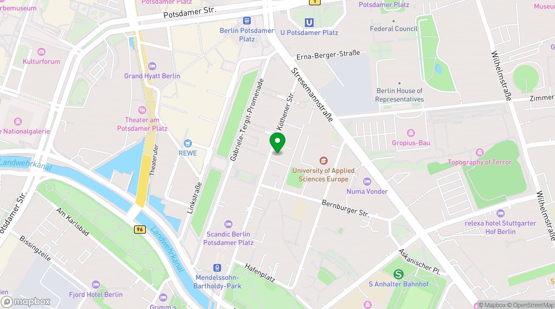 Map showing Meistersaal Berlin