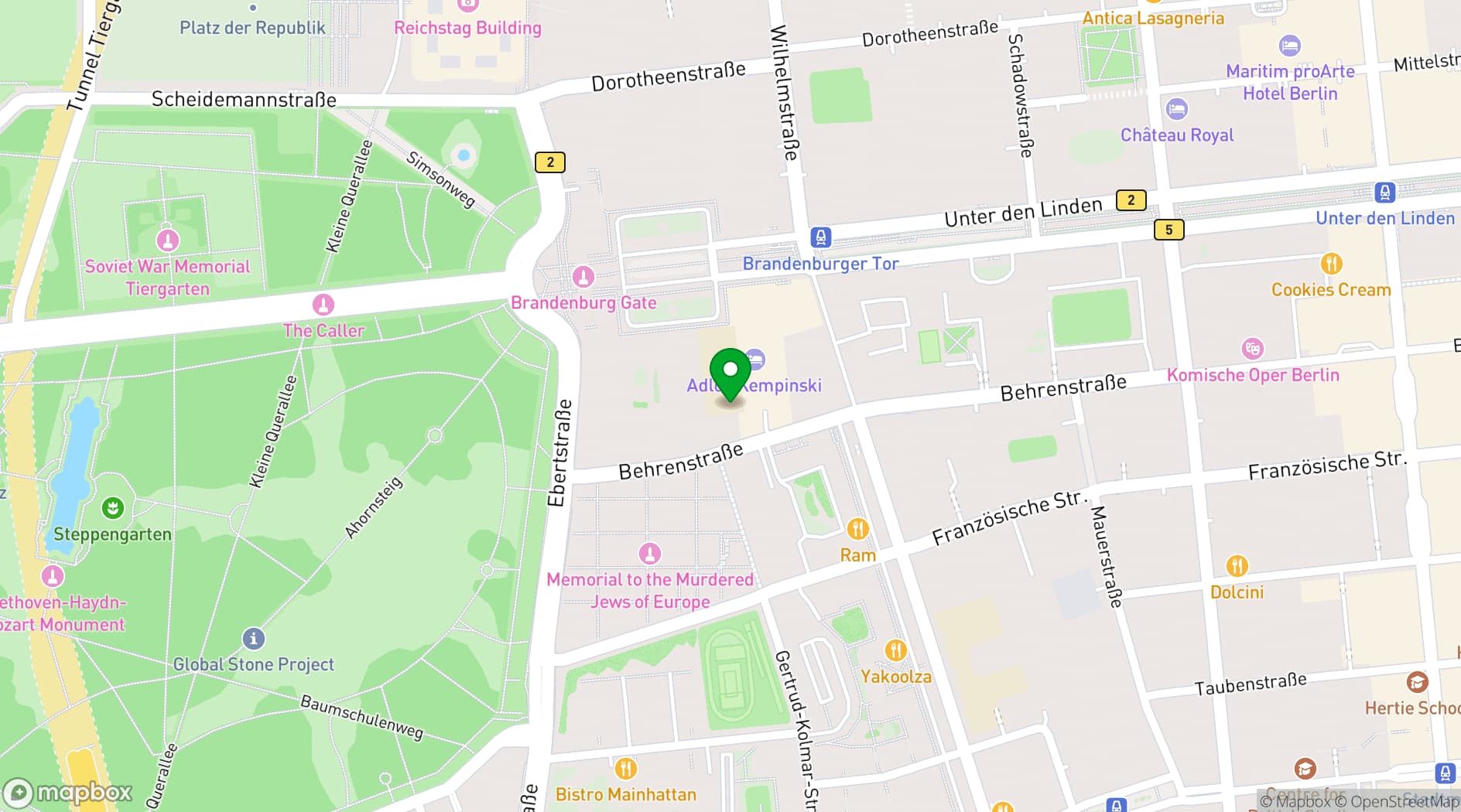 Map showing India Club Berlin