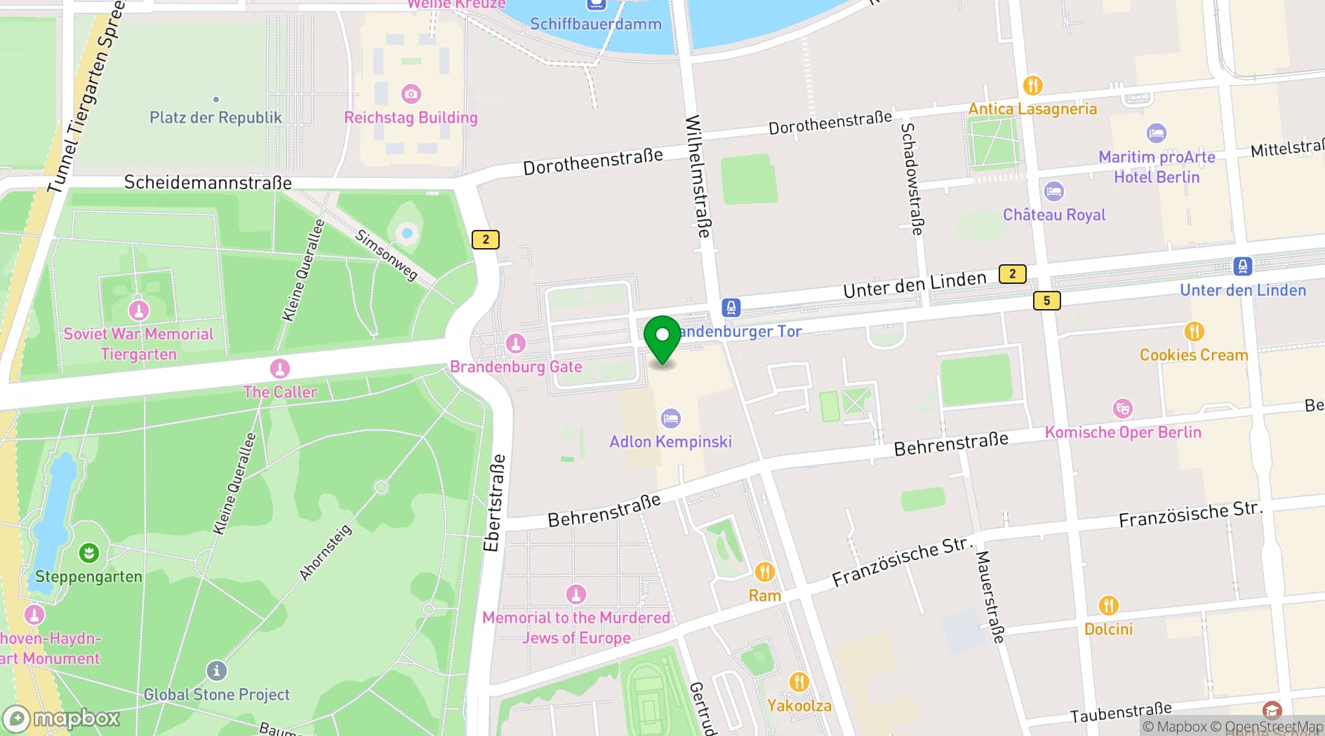 Map showing Hotel Adlon Kempinski Berlin