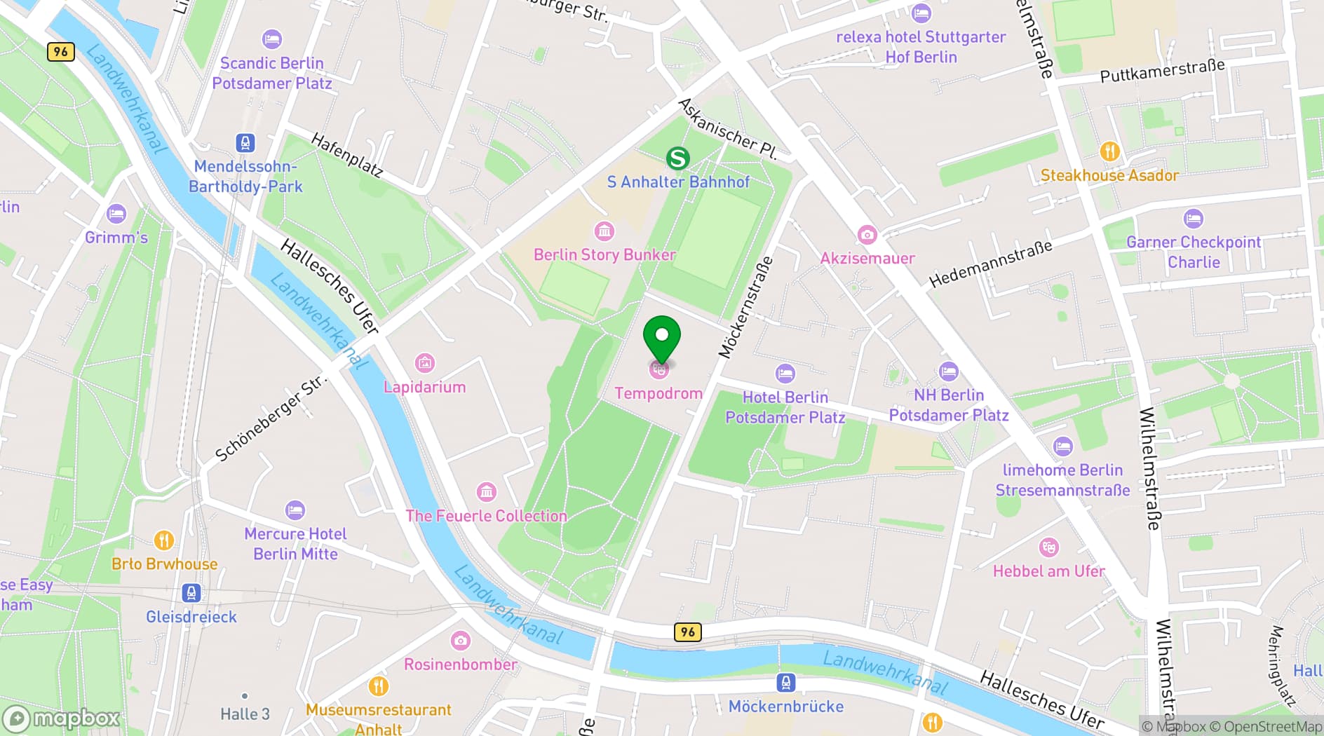 Map showing Tempodrom