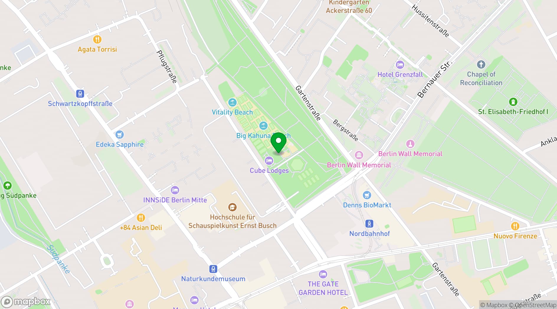 Map showing Beach Mitte